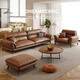 Pinzu italienische Ledersofa Napa Ledersofa Wohnzimmer kleines Wohnungssofa PZ-688 3,2 Meter fünf B