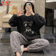 香雅馨珊瑚绒睡衣女春秋冬季加厚保暖甜美可爱法兰绒学生家居服套装卡通 3271蓝兔 L