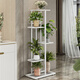 Solno Blumenständer mehrschichtige Klappboden im Innenhause Balkon dekorativen Blumenständer Schmiedeeisen Wohnzimmer Innenhof Einfaches Sukkulpfmittel-Rack Dunkelgrau Blitz Silber H916 (6 Becken verbesserte Version)