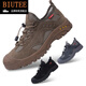 
BIUTEE brand light luxury men's shoes new insulated labor-saving shoes breathable anti-smash, anti-puncture, anti-slip, acid and alkali resistant work shoes for men 898 khaki 38