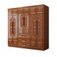 Xianqingyashe solid wood wardrobe bedroom new Chinese style walnut log all solid wood home modern three, four, five and six door combination wardrobe four door wardrobe + dressing table + makeup stool