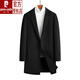 Pierre cardin wool trench coat men's mid-length coat new Korean double-sided tweed suit trench coat trend brown color 175