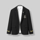 Fanqi Teenager High School -Schüler Kleidanzug 2023 Herbst- und Winterstil Casual Herrenanzug College -Stil JK Jacke [3 Stück] Schwarzer Anzug + weißes Hemd + schwarze Hosen m
