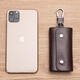 MAIWEINI key bag men's genuine cowhide waist keychain household large capacity women's fashion Korean version multi-functional car key bag brown [6 key positions]