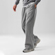 Markless Casual Hosen für Herster Herbst und Winter vielseitig hängen locker, komfortable breite Beine gerade Hose 4873 Grau L
