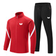Butterfly Sports Set Table Tennis Suit 2024 Spring and Autumn Men and Women Sports Leisure Standing Collar Breathable Running Training Two-Piece Set Black [HD-6188 Set] 4XL