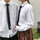 凡小如白衬衣男长袖配西装学生结婚配领带学院风情侣装商务正装毕业服 白色（衬衣+领带） XL 【建议110-120斤】