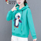 Woodpecker (Tucano) Swein Sweatshirt de dibujos animados delgados para mujeres con capucha y otoño 2025 nueva chaqueta de mujeres casual suelta Top 9276 rojo M
