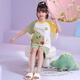
Girls pajamas summer pure cotton short-sleeved little girl children medium-sized children kids kromi cartoon home clothing set DZ6627 dinosaur children 12 size height 115-125cm45Jin [Jin equals 0.5 kilogram]