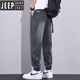 JEEP SPIRIT九分牛仔裤子男士2024春夏秋新款冰丝凉感宽松束脚哈伦长裤潮 摩登灰 L
