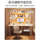 Humanity Chengjia Solid Wood Computer Desk Desktop Bedroom Office Desk Bookshelf Integrated Multi-layer Table E-Sports Game Learning Writing Desk Milk White 120*60cm Upgraded Thickened Solid Wood Ecological Board Single Table