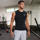 Under Armour Vest Men 2025 Summer Nuevo entrenamiento elástico de secado rápido Baloncesto transpirable Camiseta sin mangas ropa Fitness Fitness apretada/sugirida para elegir dos tamaños negros M