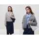 
Fan Silan 23FS14110 lazy style sweater cardigan jacket for women in autumn and winter super beautiful little fragrant style sweater silver gray S