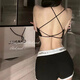SKONWAT underwear for girls Korean style students without steel rims sexy gathered sagging beautiful back small chest suspender cross vest tube bra white + black small size 70-100Jin Jin is equal to 0.5 kg