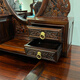 Jimeige mahogany furniture Indonesian black rosewood (scientific name: broad-leaf rosewood) dressing table bedroom solid wood dressing table dressing table Chinese carved dressing table stool mirror carved dressing table with stools