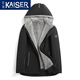 凯撒（KAISER）派克服貂皮大衣男尼克服真皮草水貂皮毛一体内胆爸爸装貂皮大衣男 黑色+黑貂+兔毛袖 5XL 适合180-195斤