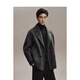 PeaceBird Men's Woolen Coat Winter Winter Flow Corta informal y versátil Gray Dark Grey XL