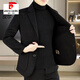 皮尔卡丹（pierre cardin）羊毛呢西服外套男士高端修身双面尼西装上衣秋冬百搭短款保暖大衣 88001A卡其色【双面呢】 XL 适合125-145斤