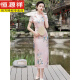 Hengyuanxiang showcase Chinese style 2025 new retro young and improved elegant girl slim daily long cheongsam dress Silk 23 6210 lotus L