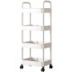 Chaoli trolley storage rack floor-standing kitchen bathroom mobile snack bathroom multi-layer bedroom bedside storage storage rack 3 layers black [upgraded and widened]