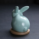 Xun Ru Ru Kiln Tea Pet Ornaments Kung Fu Tea Set Twelve Zodiac Slices Can Raise Azure High-end Tea Ceremony Accessories Tea Table Lucky Rabbit-Azure