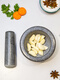 Cat stone garlic pounder stone mortar medium grinder bluestone garlic press garlic mortar household granite garlic paste granite water drop type medium polished model with lid