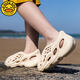 G.duck Little Yellow Duck Children's Slippers Boys' Croc Shoes Summer 2025 New Soft Bottom Baotou Beach Shoes Parent-Child Shoes DW-Beige V6 Feeling of stepping on shit 247MM 38/39 size