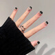 My Wear Ear Nail Glelly Glue Short Black French Saturne Diamond Diamond Nail Patch Nail Art Finise Nail Tablet By1049 # Silver Flash Butterfly 1 Modèle de kit d'outils portable