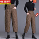 Hengyuanxiang Down Pants Women's Outerwear 2024 New Winter Fashion Women's Velvet Thickened Eight-Point Pants Mom's Warm Cotton Pants Brown 3XL