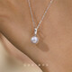 Hi diamond extremely simple pearl sea pearl pendant for women 18K gold akoya small light bulb pearl necklace clavicle chain birthday gift in stock - white 18K gold akoya white 7.5-8mm