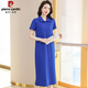 皮尔卡丹（pierre cardin）2025新款Polo连衣裙纯棉女夏翻领长款过膝t恤宽松休闲运动短袖裙 绿色   9859款 M 100-110斤