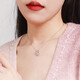 Chow Tai Sang platinum pendant for women pt950 pendant running rabbit zodiac single pendant birthday gift for girlfriend Platinum running rabbit pendant - free white silver chain 1.59g