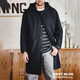 
Maden Workwear American retro college style wool woolen coat hooded warm mid-length wool jacket men's winter navy blue S (165)