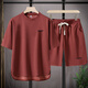 Siren round hem ice silk short-sleeved T-shirt men's summer cool half-sleeved men's suit a set paired with a handsome young man's shirt T T683 green 2XL (about 145-160 Jin [Jin equals 0.5 kg] can be worn)