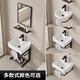 Bobby countertop basin small apartment ceramic wash basin wash basin single basin balcony wall-mounted simple sink mirror bracket 4837 basin + single-layer bracket + faucet set