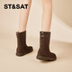 Bottes de neige du samedi pour femmes plus velours épaissis d'hiver Nouveaux bottes courtes décontractées extérieures