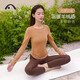 Aixiabu yoga clothing women's top autumn and winter velvet thickened warm Pilates clothing slimming running fitness sports t-shirt long sleeve A23109RTSM milk tea color/velvet/soft version L