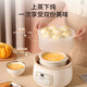 LOTOR electric stew pot, large capacity, fully automatic stew, soup and porridge artifact, water-proof bird's nest stew pot for 1-2 people, mini ceramic baby food supplement porridge special pot, white steamer style 1.5L