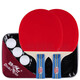 Pisces Table Tennis Racket Straight Double Racket Set Beginner Bingbing Racket 2 Packs with 3 Balls
