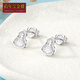 Centennial Baojinxiang Pt950 platinum earrings for women, mirror platinum earrings, gourd four-leaf clover, Valentine's Day gift for girlfriend, platinum gourd earrings, about 3.9-4 grams