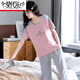 
Modal pure cotton pajamas for women in summer short-sleeved cropped pants suit loose spring and summer can wear home clothes outside. Short-sleeved cropped pants 683 XL Recommended 115-125Jin [Jin equals 0.5 kg]
