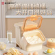 Ju element rice bucket household sealed insect-proof and moisture-proof food-grade high-end rice bucket kitchen double-opening lid thickened noodle bucket minimalist gray
