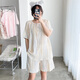 Filipino Serand Pajamas de gran tamaño más Fat Fat Plus Women 300 Jin [Jin equivale a 0.5 kg] Algodón de algodón de verano Estilo delgado de manga corta más Fat Plus Size Ropa para el hogar KKH12186# 3XL Código (170200 Jin [Jin equivale a 0.5 kg])