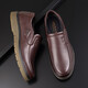 Voiture classique (wecker) Chaussures en cuir printemps et automne Hommes ronds Business Men de chaussures Men de boeuf Tendon de bœuf Sole non glissée confortable Coue de vache de vache en cuir moyen d'âge et de papa âgée Chaussures Men Lyc9903 marron (couverture à pied) 38