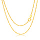 China Gold (CHINA GOLD) 18K gold water wave chain plain chain clavicle chain with chain about 1g birthday gift female Valentine's Day gift yellow water wave chain