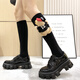 Jie Feili Bear Hug Autumn and Winter Socks Three-dimensional Doll Bear Long Calf Socks Black Girls Internet Celebrity Trendy Socks A18 Black 1 Pair One Size