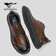 Septwolves men's shoes winter 2025 new British style first layer cowhide genuine leather shoes for men thick sole formal business casual shoes for men brown 41