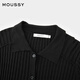 moussy 新品简约风淑女H型长款针织连衣裙010HA673-7891 020黑色 S