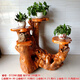 XMSJ Wurzelschnitzständer neuer chinesischer Wurzelschnitzständer Balkon Bonsai Stand Mehrschicht Gesamtmaserholzbaum Wurzel Chinesische natürliche Ursprung 16873 Doppelschicht