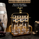 Luxury Flowers light luxury white wine glass set household high-end liquor two-liang wine container small wine glass one cup home high-end wine set gold foil wine dispenser 6 pots 6 cups + deer head cup holder